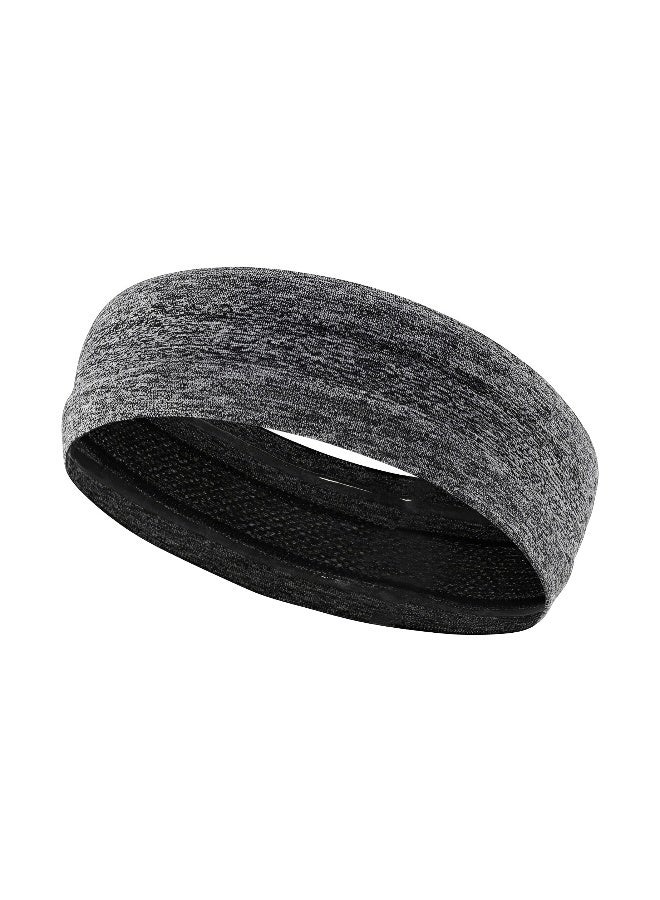 2 قطعة من عصابات الرأس المضادة للانزلاق عصابات الرأس القابلة للتنفس والمقاومة للعرق للتمارين الرياضية في صالة الألعاب الرياضية باللون الأسود والرمادي الفاتح  إكسسوارات معصم مريحة تمتص العرق - Image 3